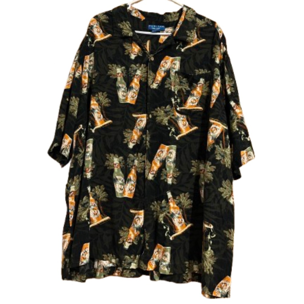 Puritan Men’s Multi Sport Beer Tropical Print Casual Summer Shirt Sz-3XL